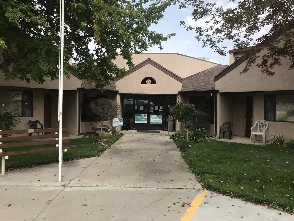 The front entrance and walkway at Madison House assisted living in Cortez, Colorado