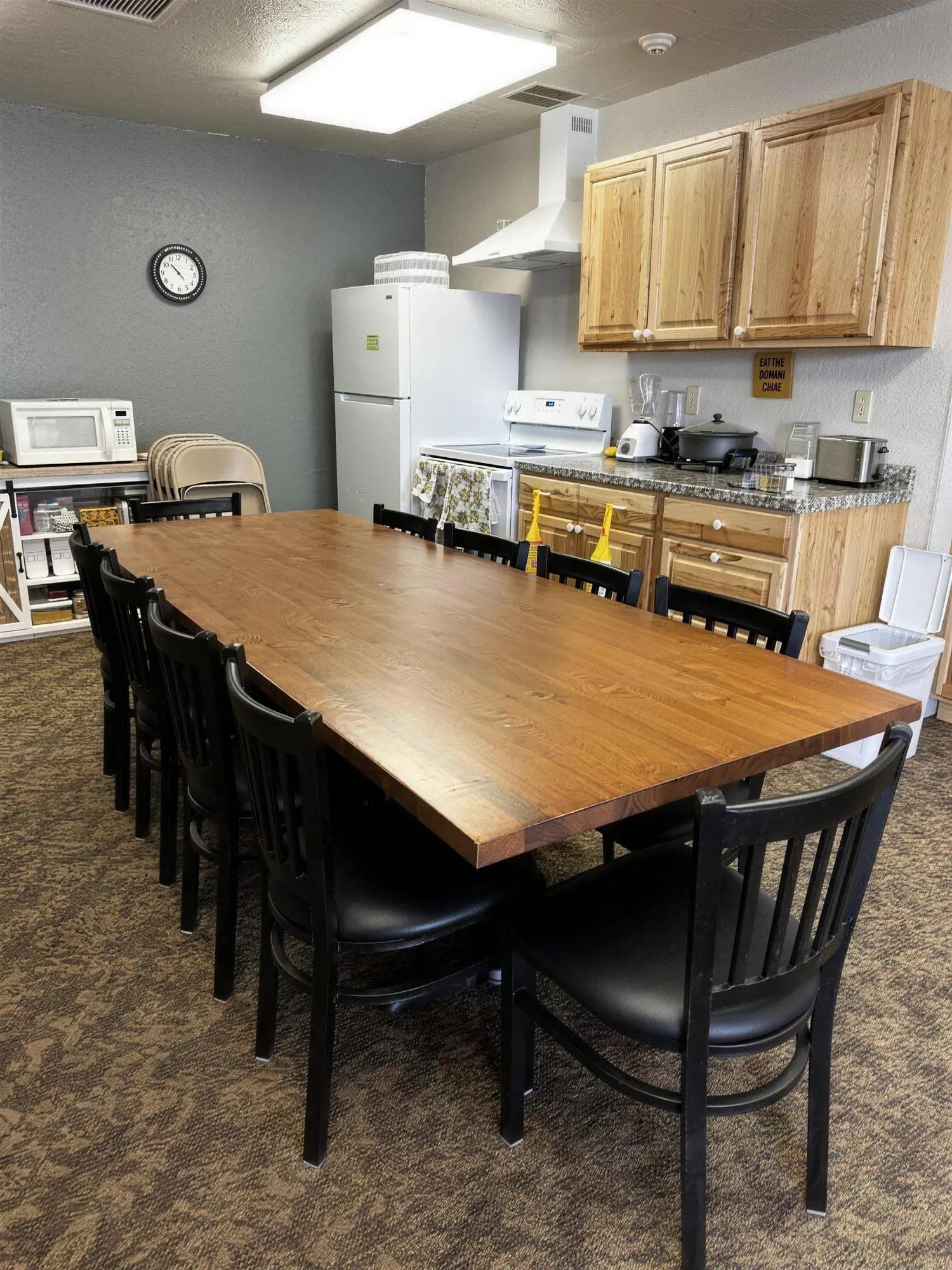 The community kitchen and gathering table at Madison House assisted living in Cortez, Colorado